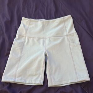 Zella White Bike Shorts High-Rise Performance